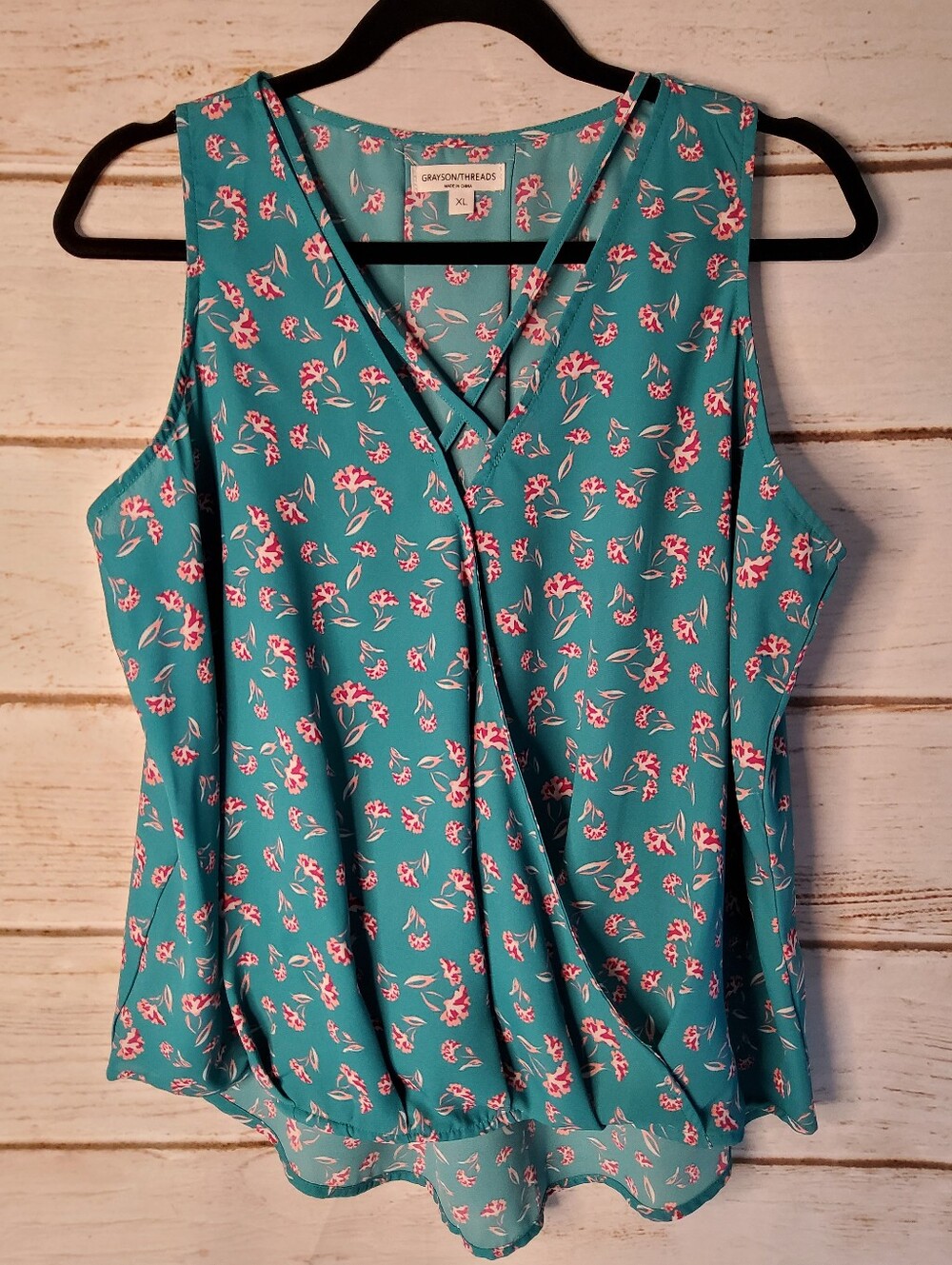 Grayson Threads Teal Floral Top